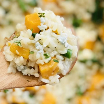 easy risotto recipe with butternut squash and green beans