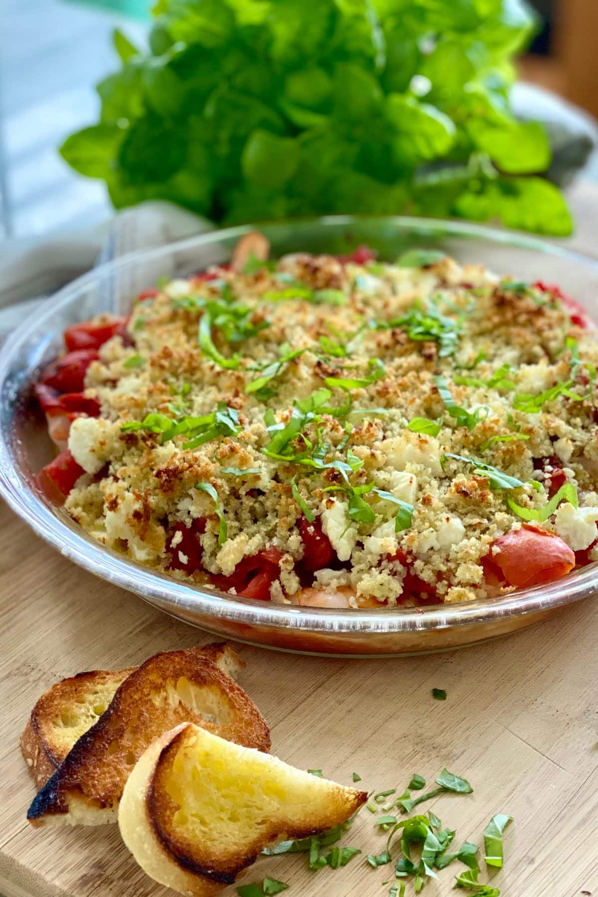 seafood dish with crostini