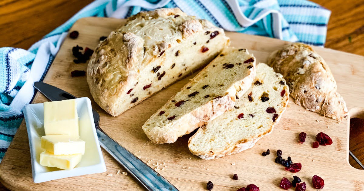 Rustic Irish Soda Bread with Cranberries and Currants