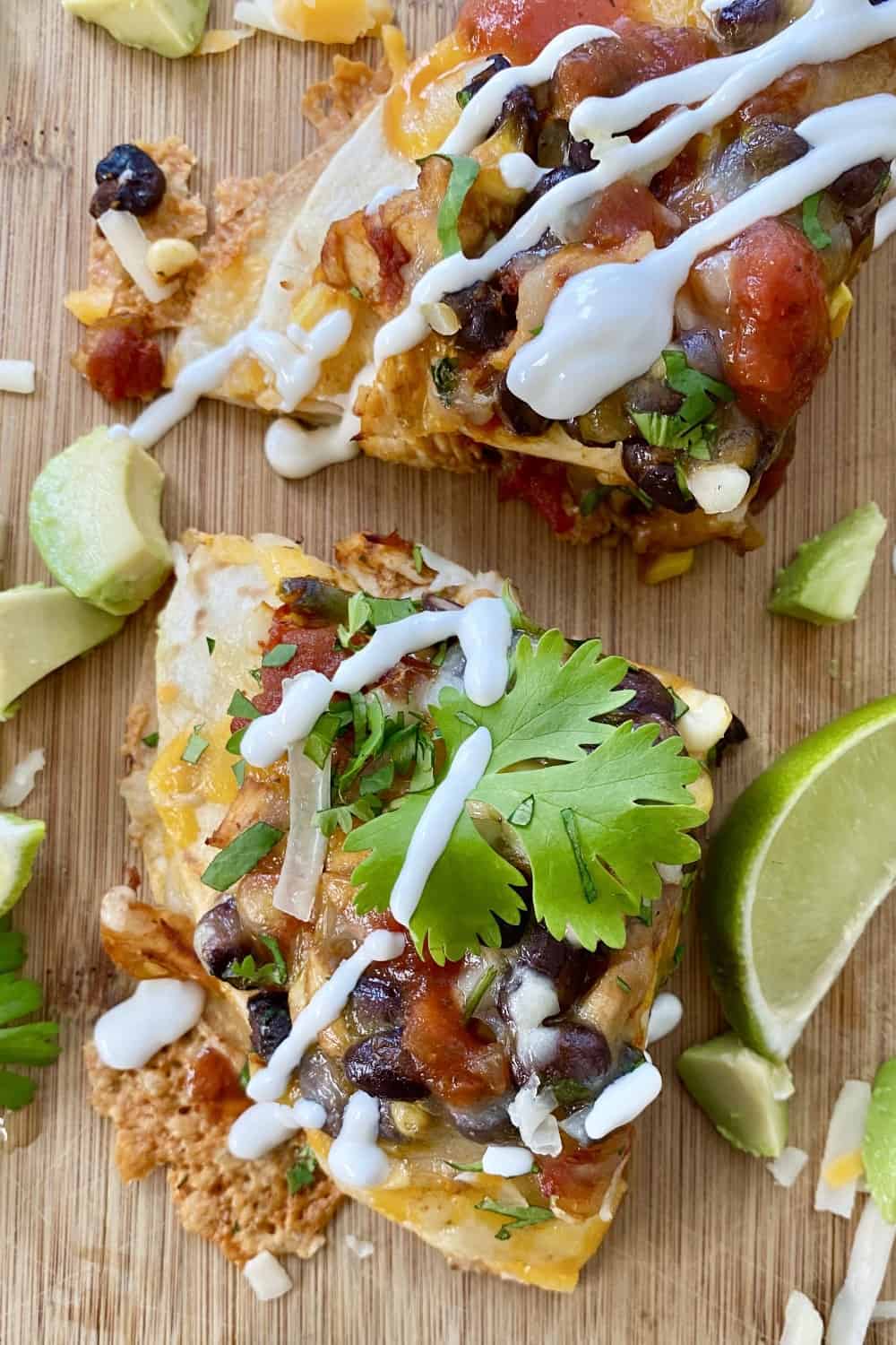a wedge of a taco tower