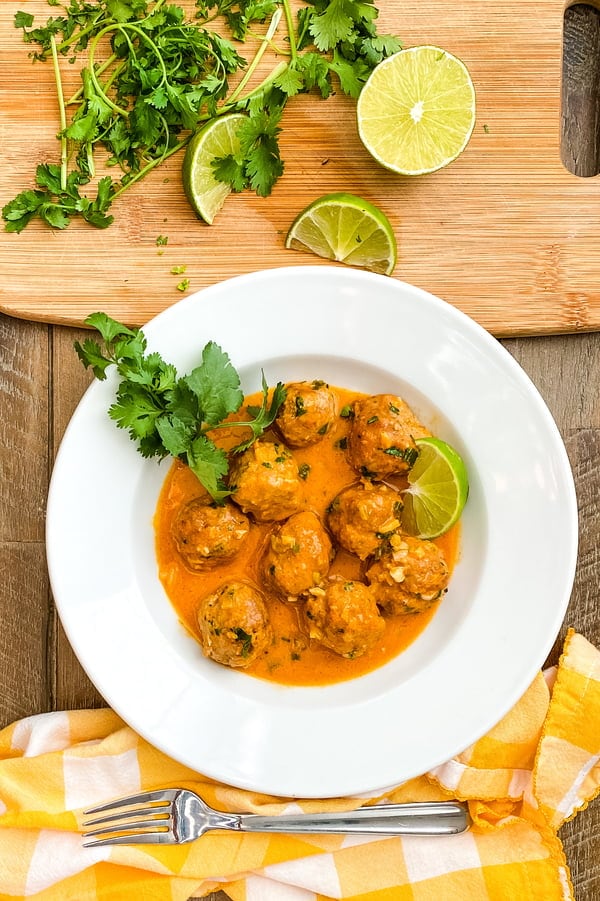 bowl of meatball curry