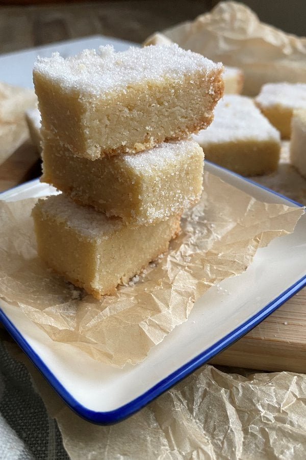 stack of all butter shortbread cookies.