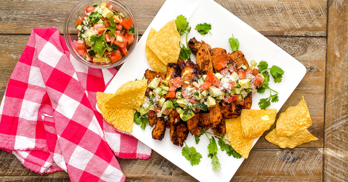 Lime Chili Chicken with Avocado Tomato Salsa