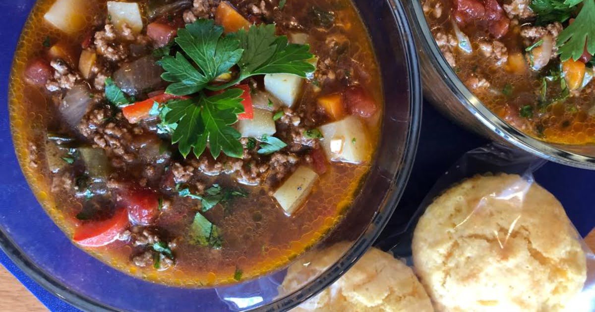 Hamburger and Potato Soup {Hearty}