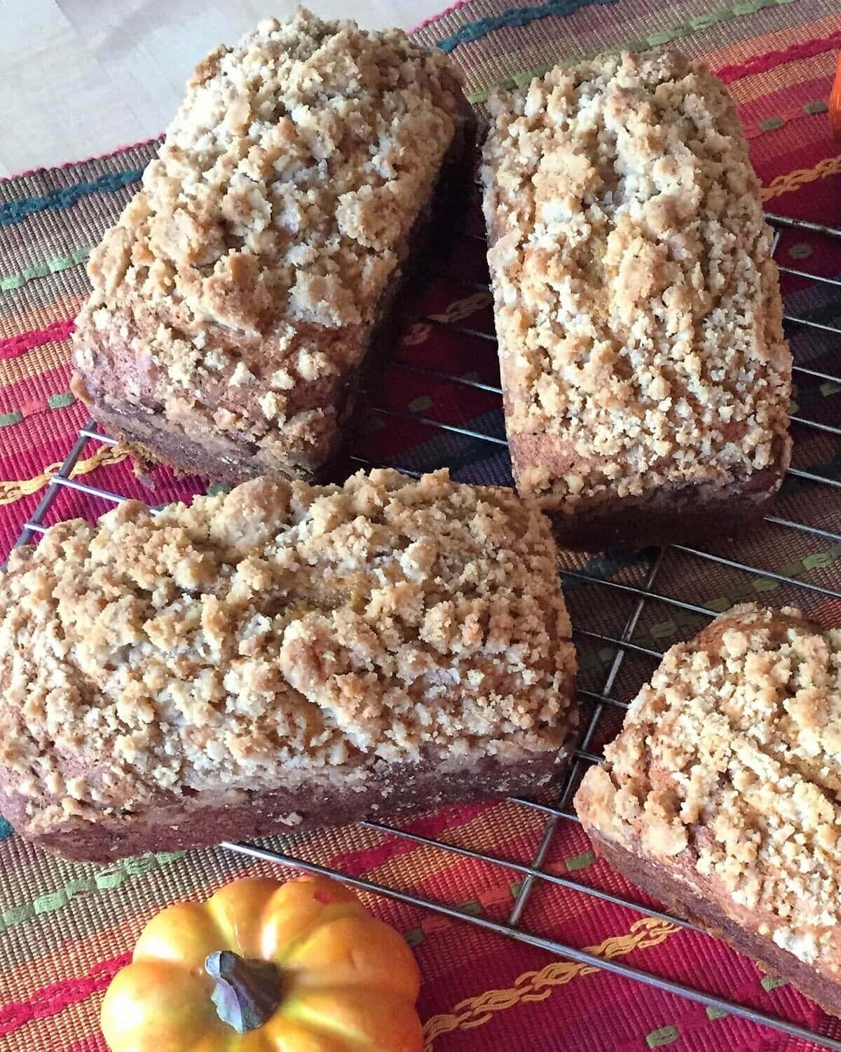 4 pumpkin loaves.