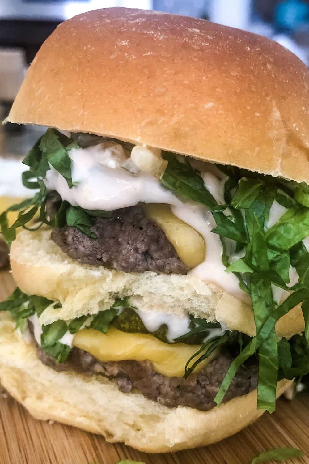 mini Big Mac with 2 all beef patties, special sauce, lettuce, pickles, onions