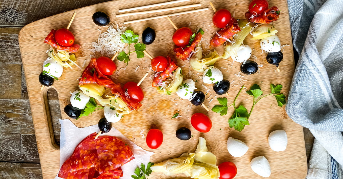 Super Easy Antipasto Skewers