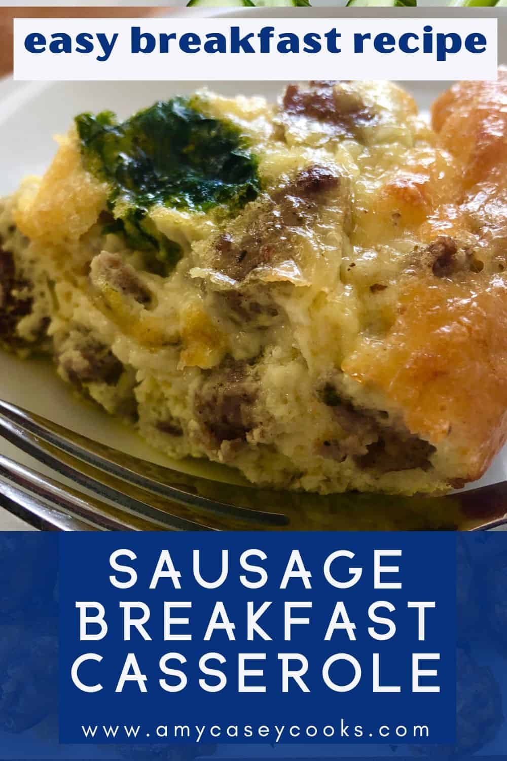 slice of sausage breakfast casserole