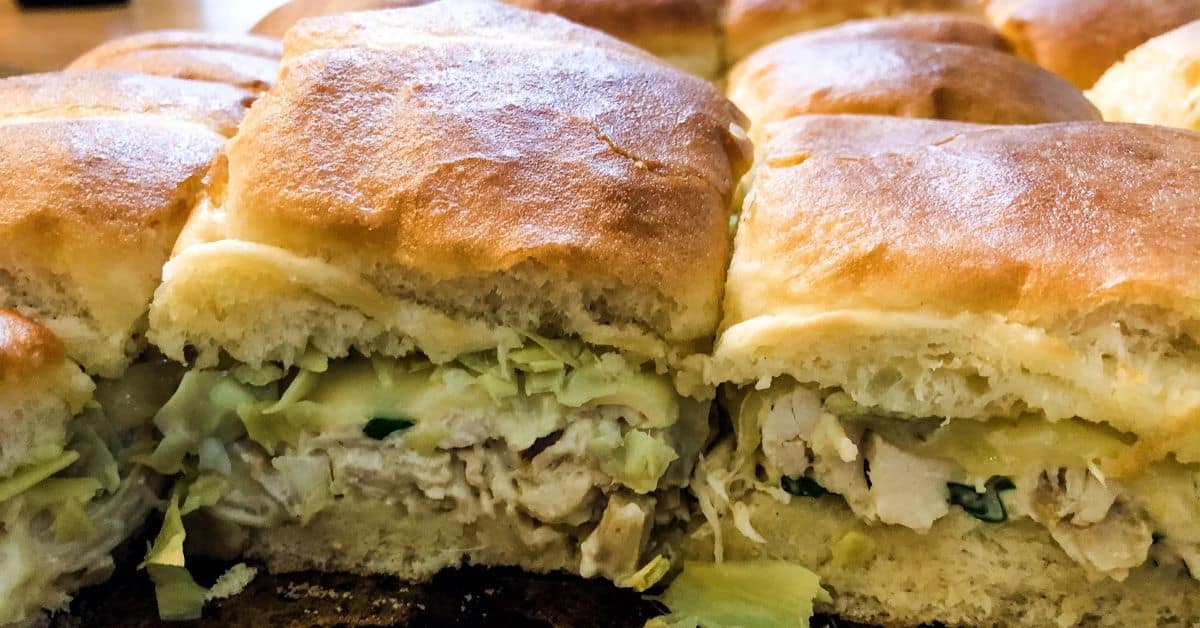 Cheesy Turkey Sliders with Creamy Artichoke Dip