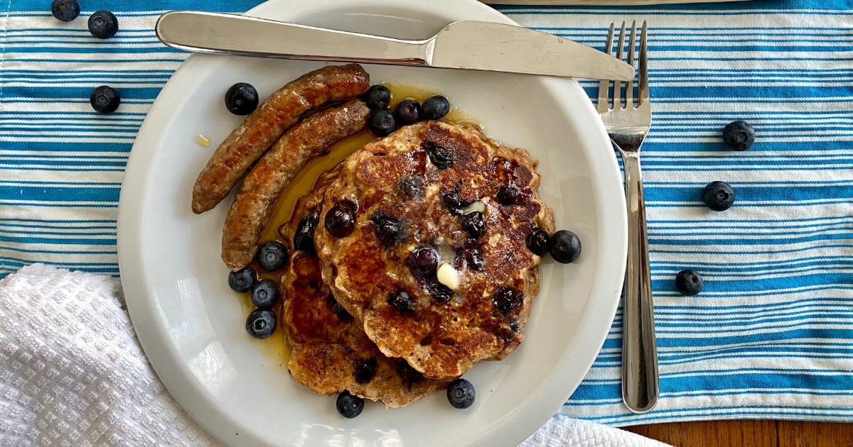 French Toast Pancakes with Blueberries