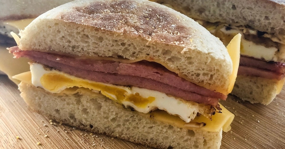 Pork Roll Sandwich with Fried Egg and Cheese