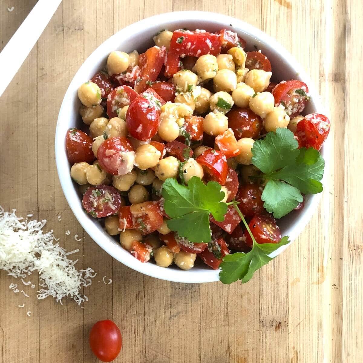 Chickpea Tomato Salad with Fresh Herb Vinaigrette