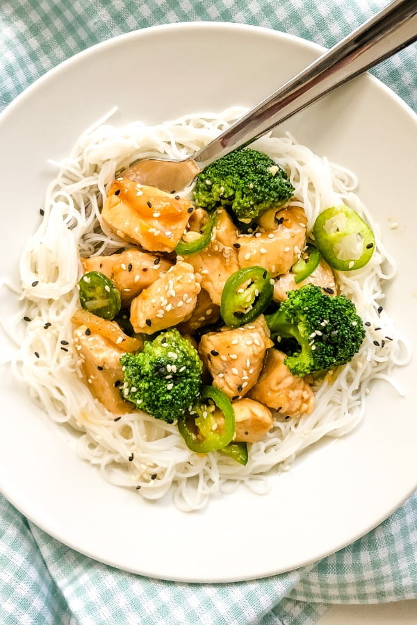 single serving of chicken stir fry