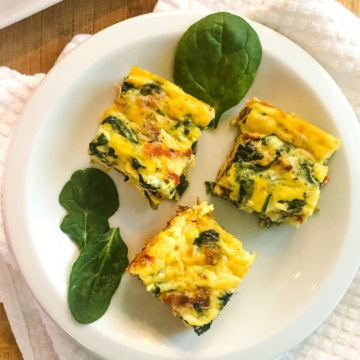 3 squares of crustless quiche