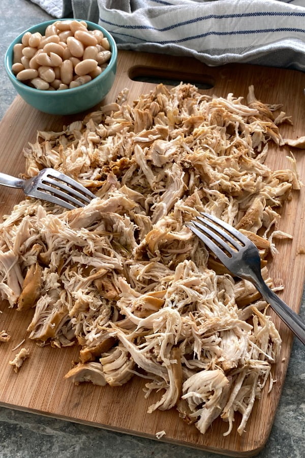 shredded chicken that was cooked in an instant pot