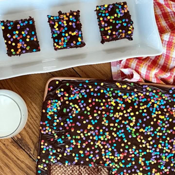 texas sheet cake with chocolate frosting