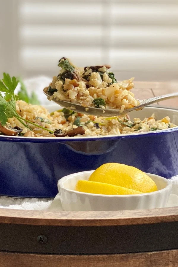 vegetarian side dish with spinach