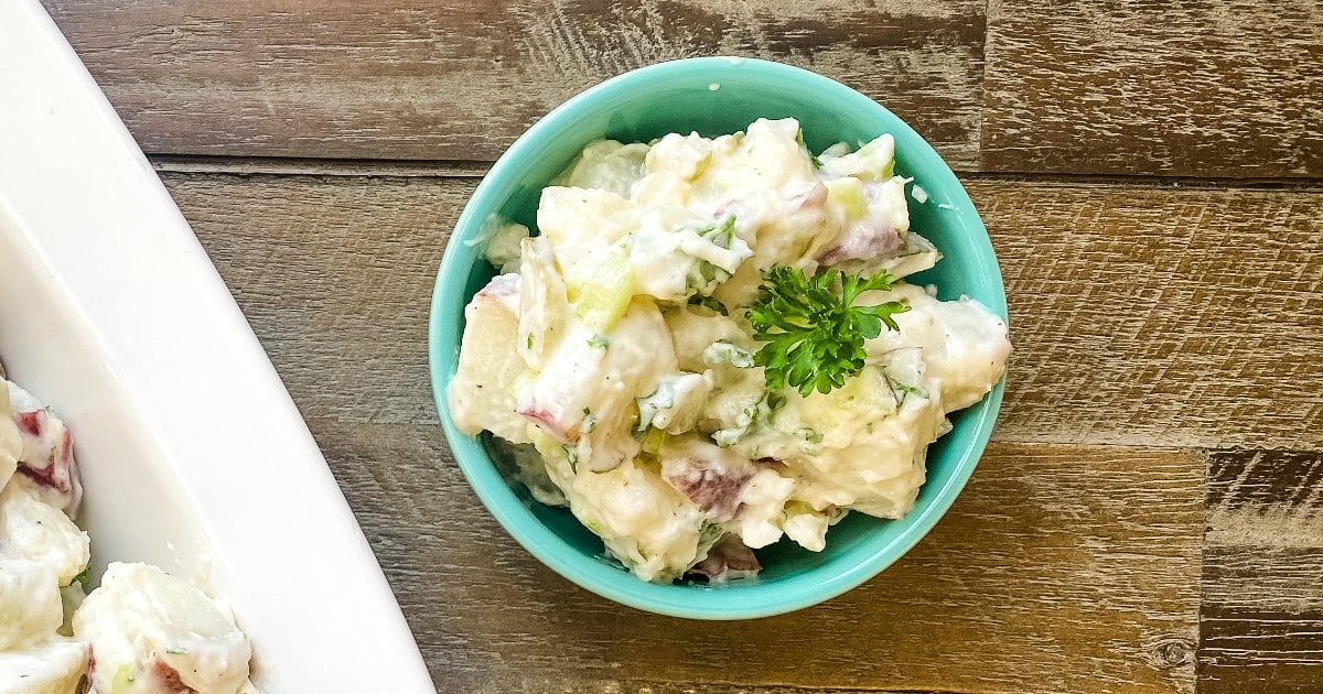 Homestyle Red Potato Salad with Dill Pickles