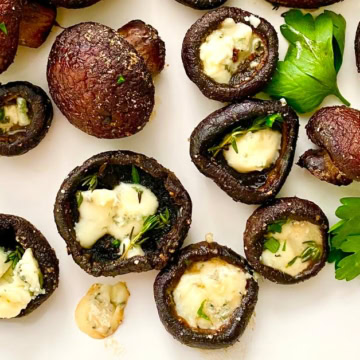 baked mushrooms filled with blue cheese