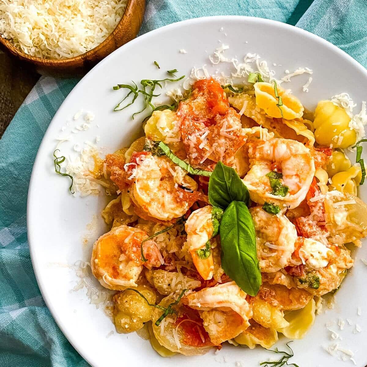 Shrimp with Goat Cheese and Roasted Tomato Sauce
