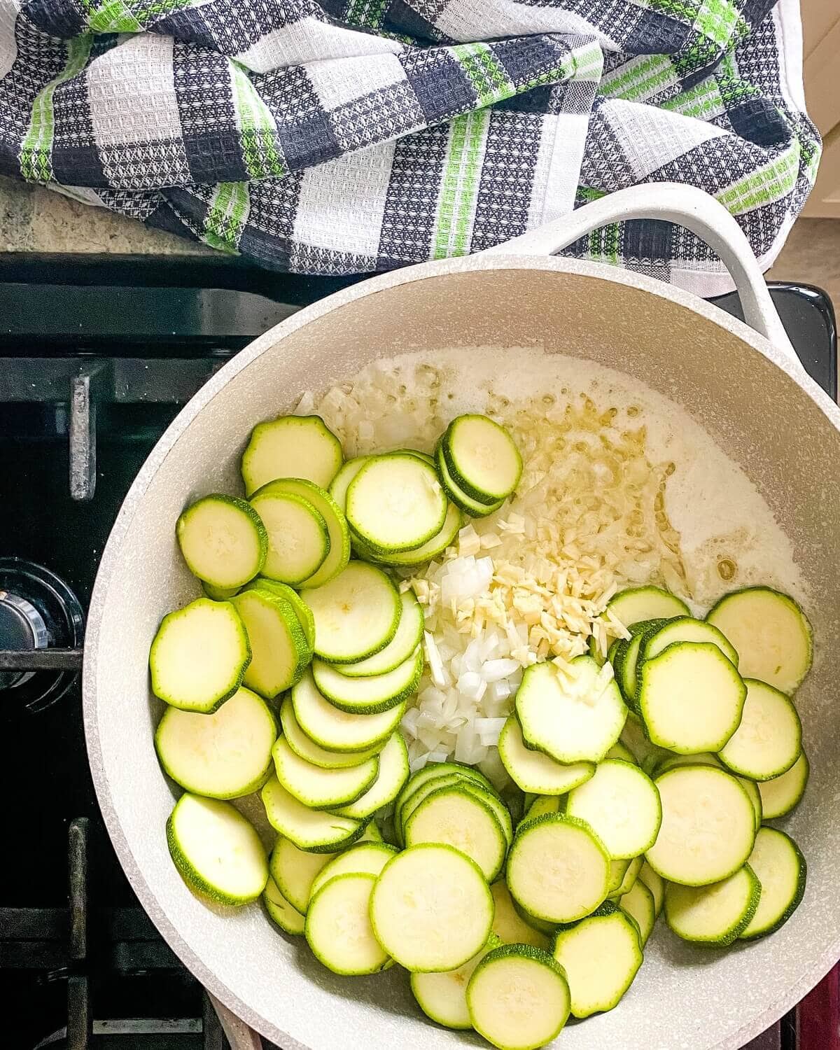 sauteing zucchini.