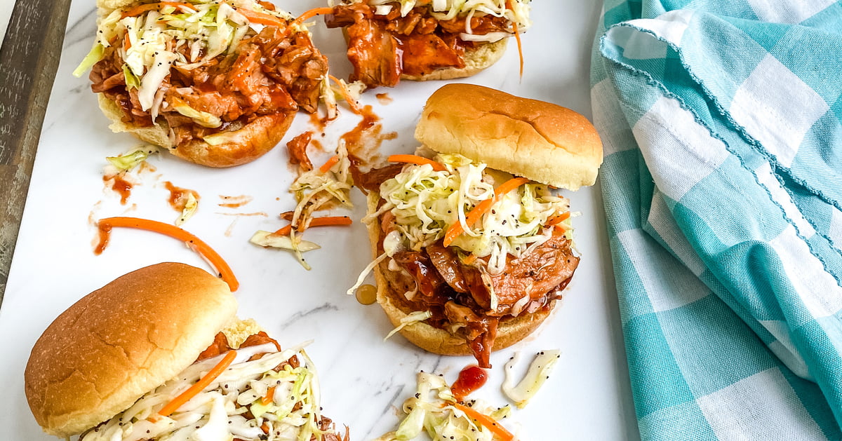 Barbecue Pork Tenderloin Sliders with Tangy Cole Slaw