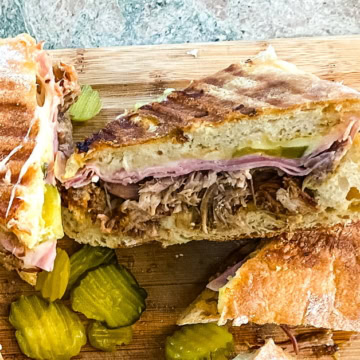slice Cuban sandwich