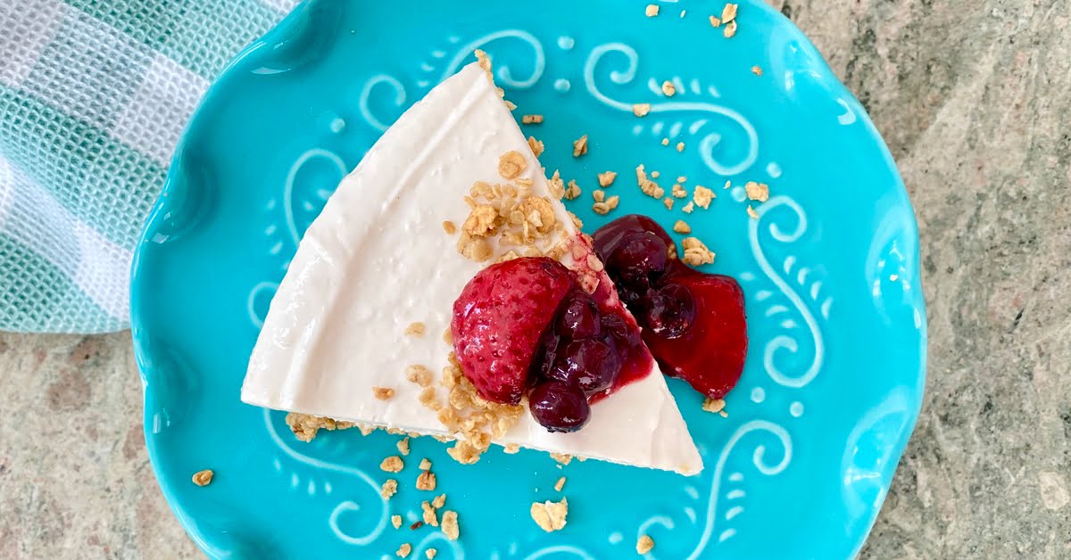 No Bake Strawberry Cheesecake with Berry Sauce