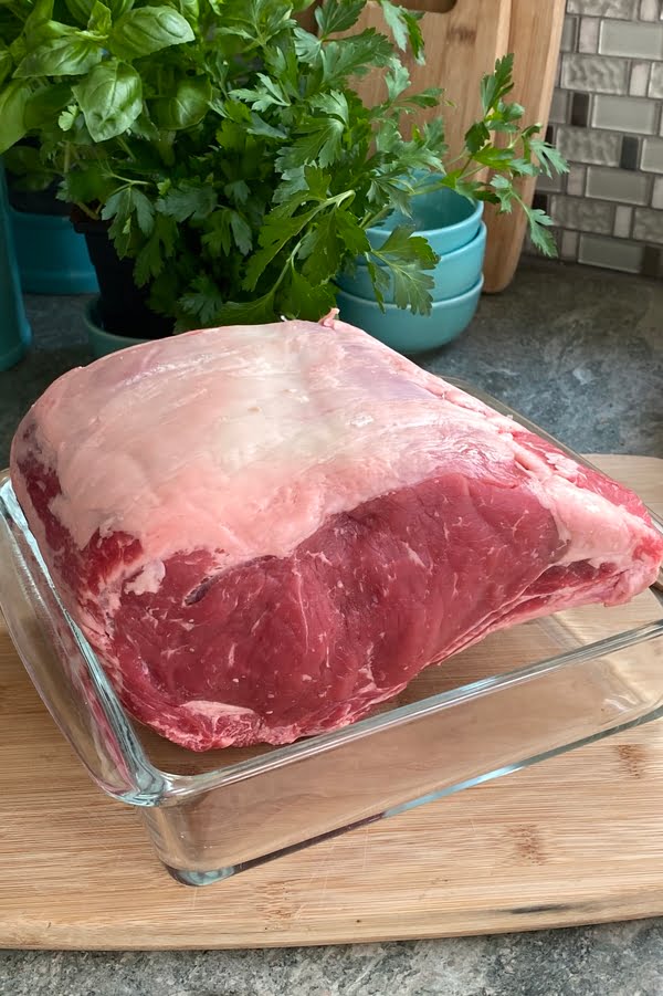 prime rib roast on counter.