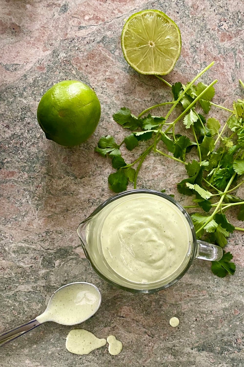 lime, cilantro and creamy dressing