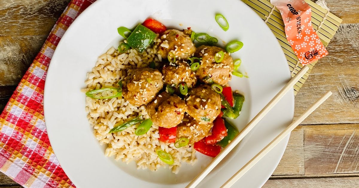 30 Minute Baked and Glazed Teriyaki Turkey Meatballs