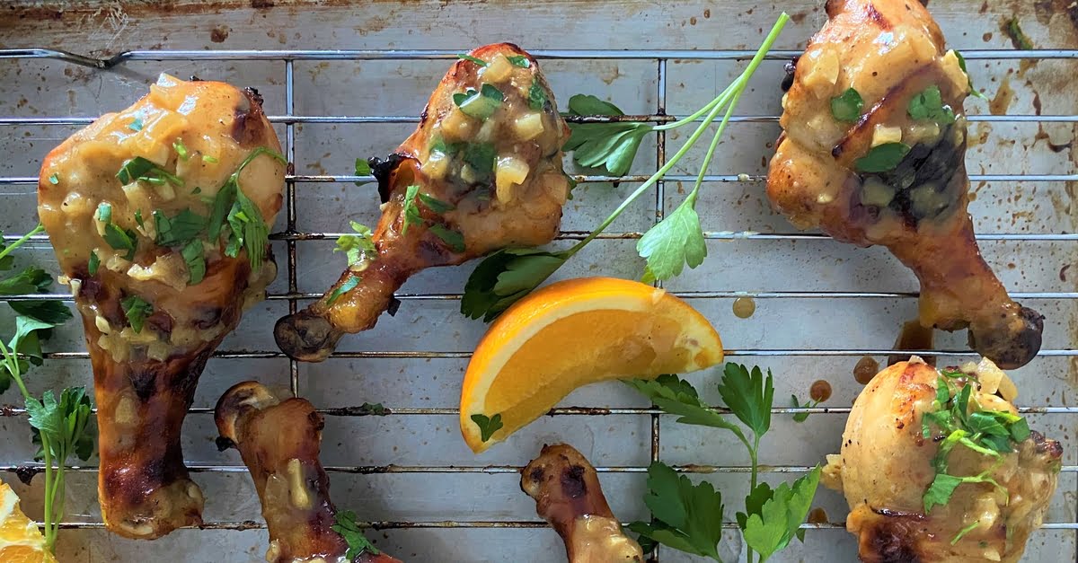 Orange Dijon Oven Roasted Chicken Legs