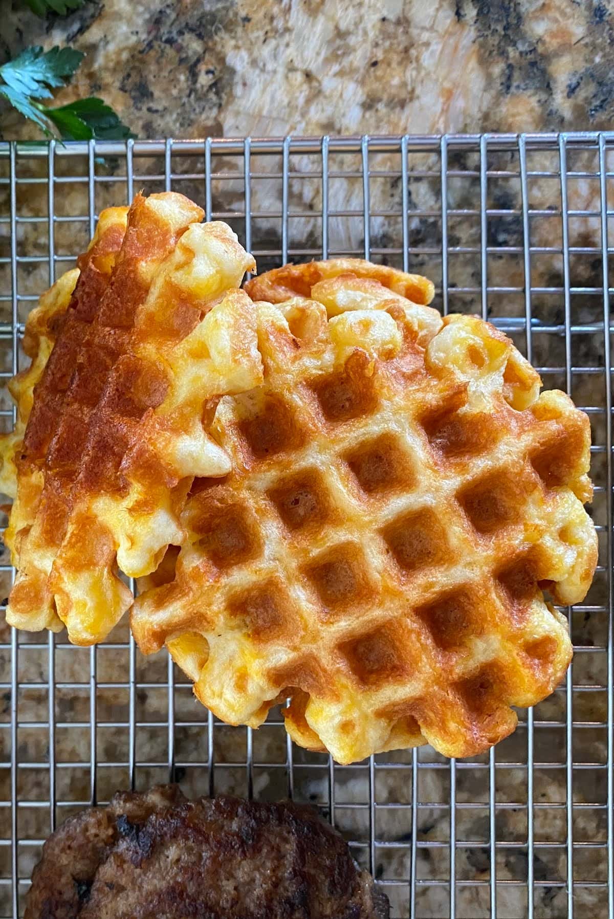 stack of waffles made with chaffle recipe