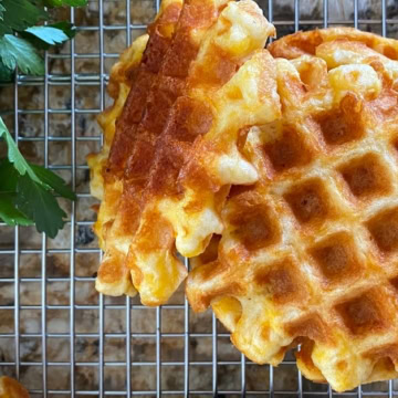 cheddar waffles made with chaffle recipe