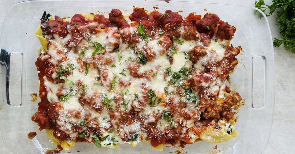 Stuffed Pasta Shells with Italian Sausage