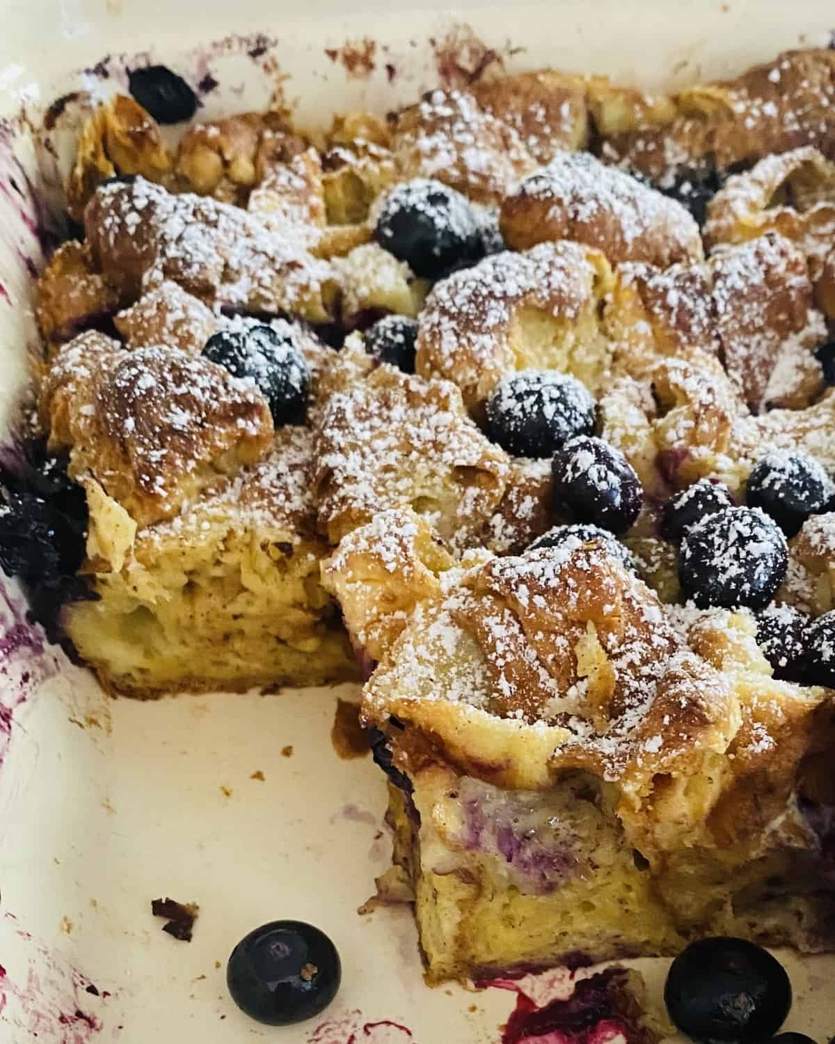 French toast casserole with blueberries
