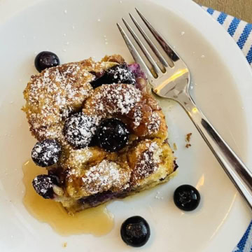 piece of French toast croissant casserole