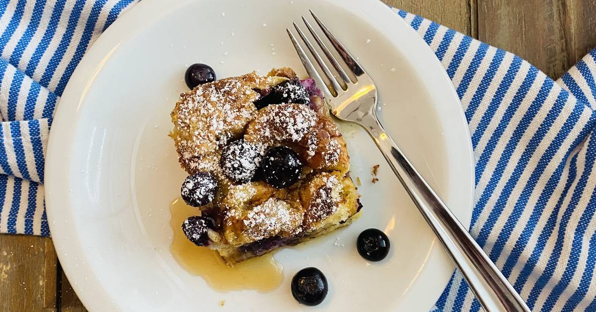 Blueberry Croissant French Toast Casserole Recipe