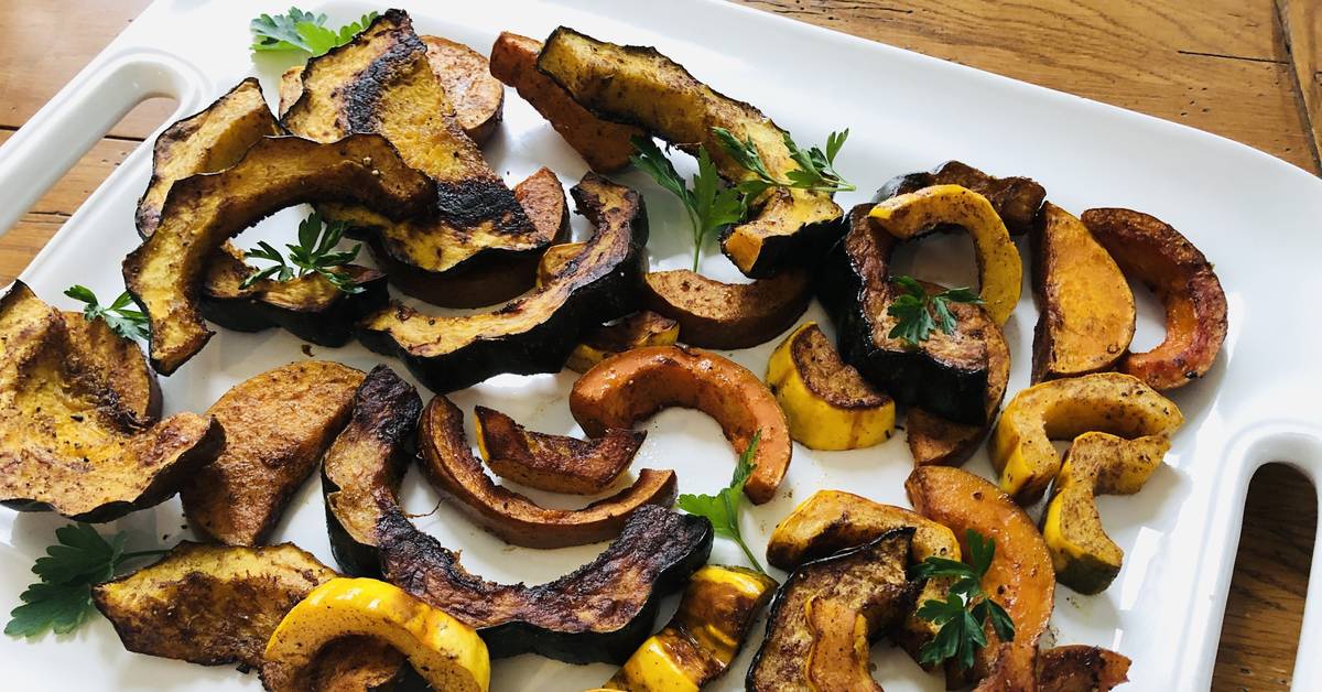 Roasted Fall Squash with Cinnamon and Nutmeg
