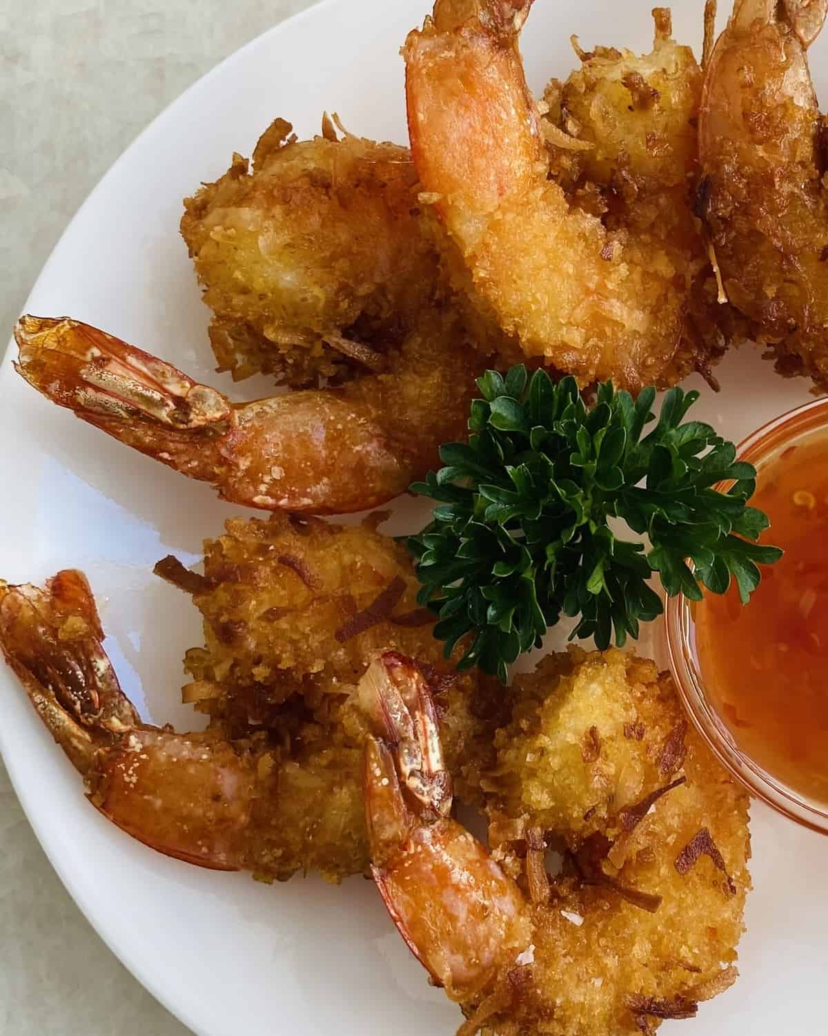 crispy coconut shrimp with Thai sweet chili dipping sauce