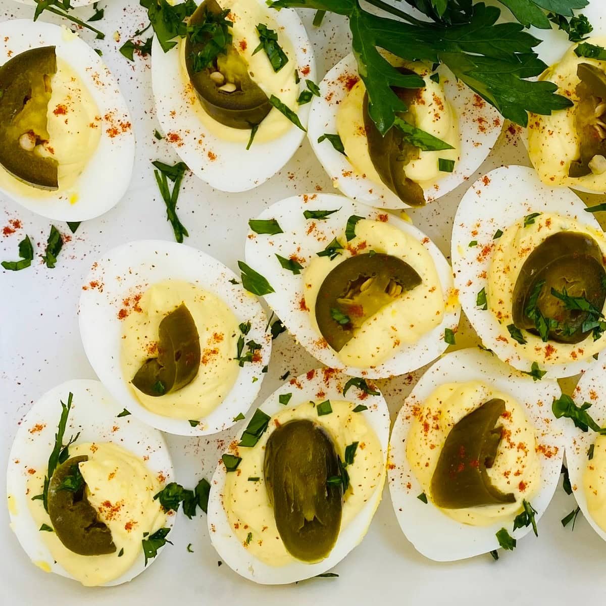 Spicy Deviled Eggs with Jalapenos