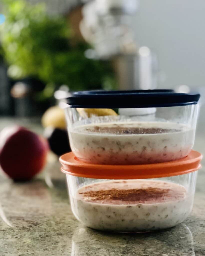 overnight oats ready for the refrigerator