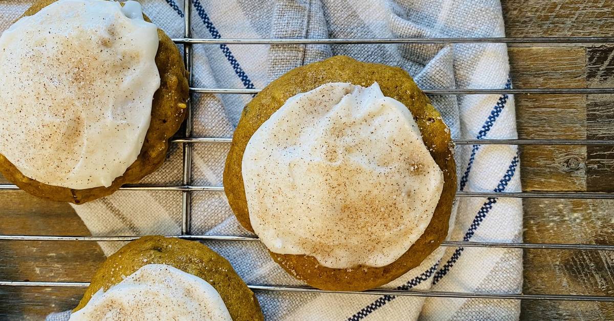 Soft Pumpkin Spice Cookies with Buttercream Frosting