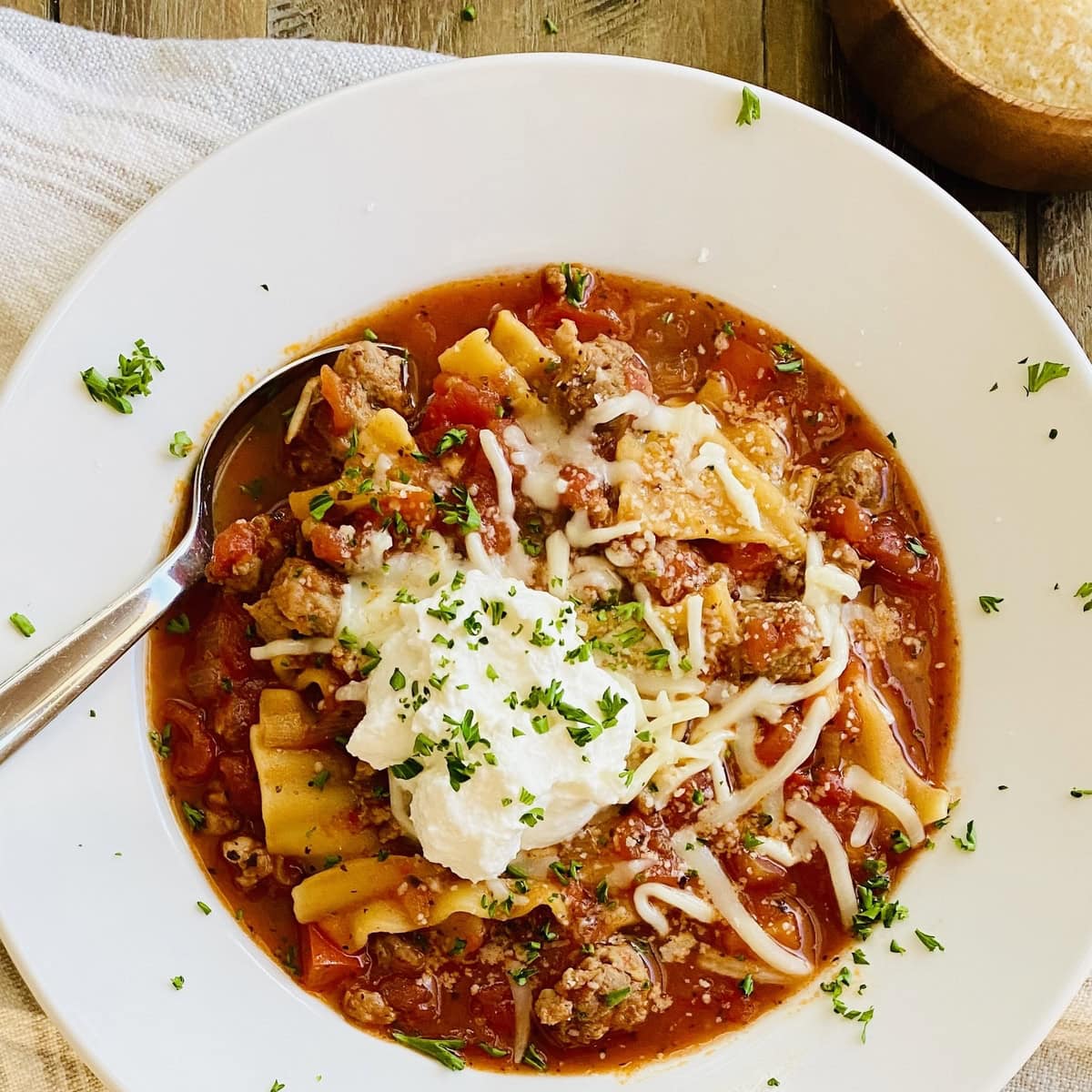 One Pot Lasagna Soup