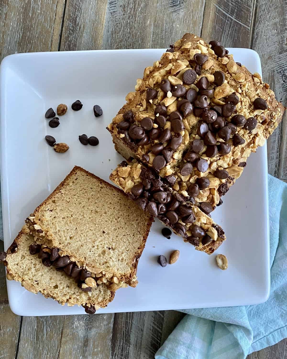 2 slices of peanut butter bread and a half loaf