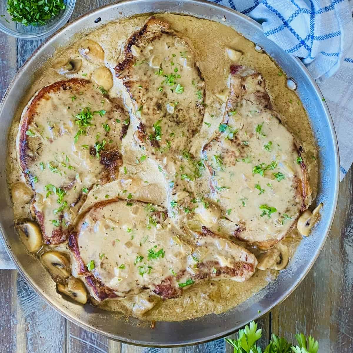 Smothered Pork Chops with Mushroom Gravy