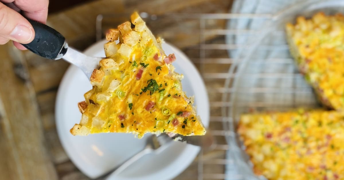 Hash Brown Crust Quiche with Ham and Cheese