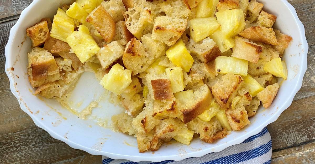 Fresh Pineapple Bread Pudding