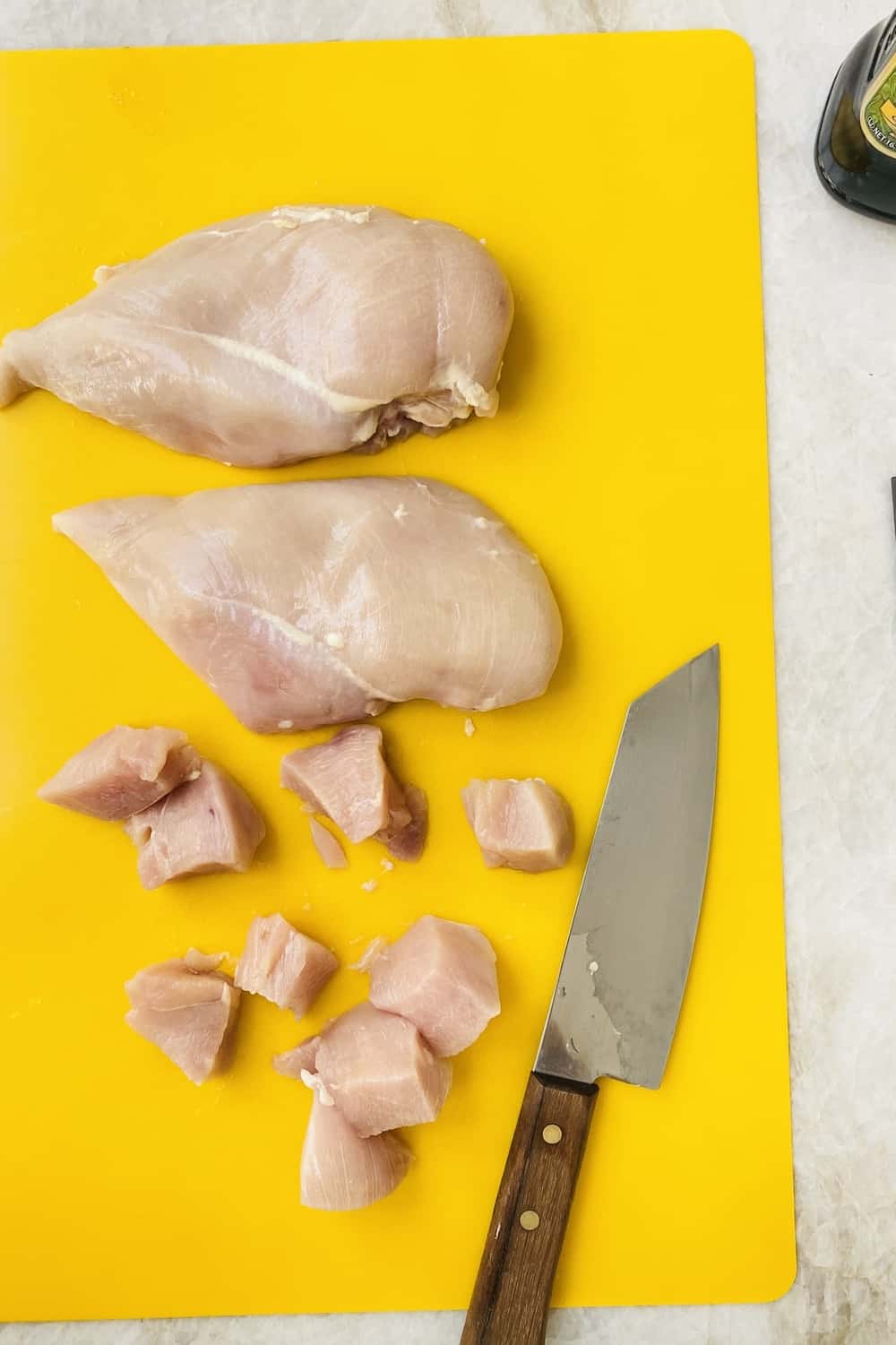 Whole boneless chicken breast and cut up pieces.