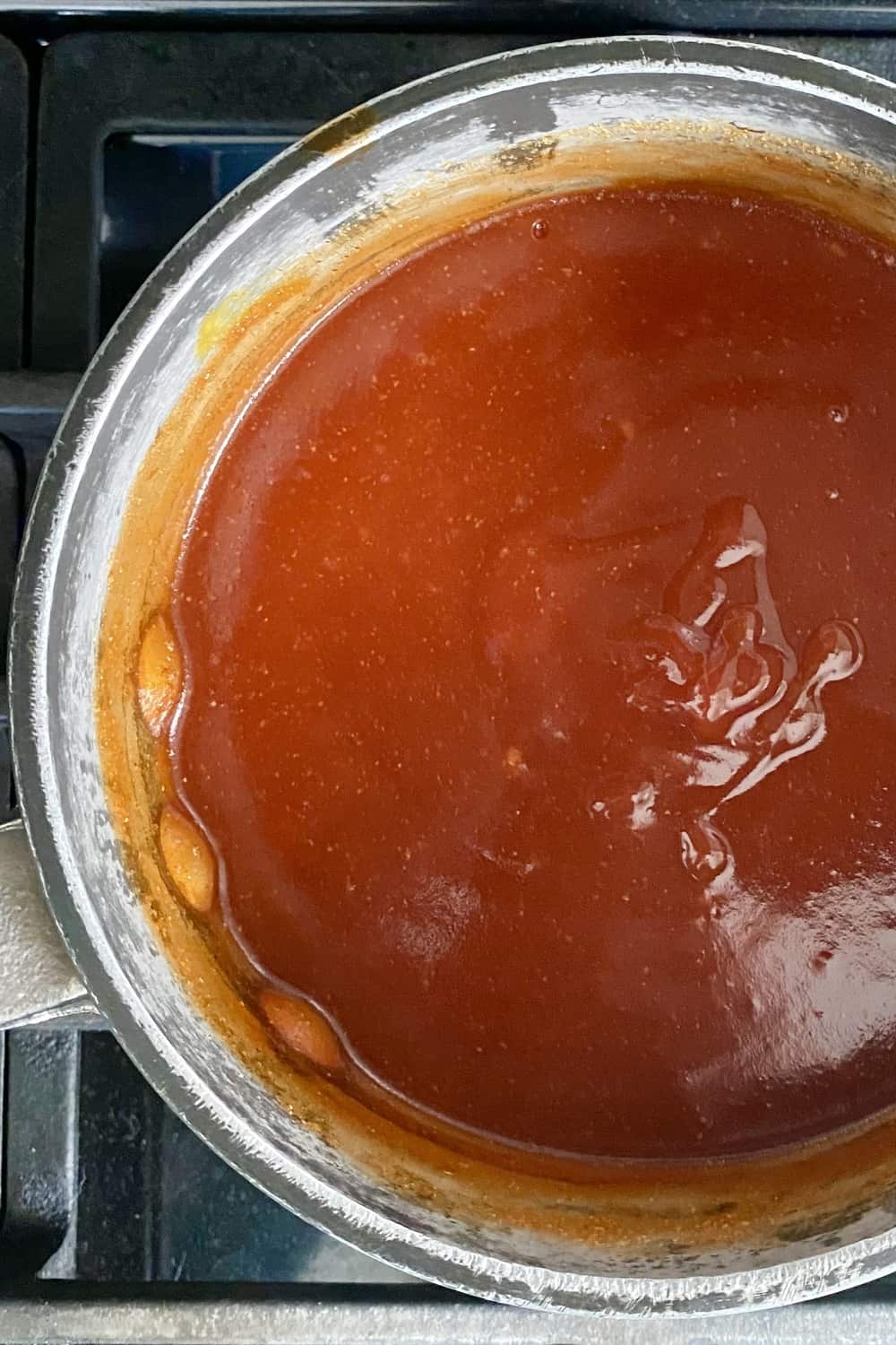 pot of homemade bbq sauce
